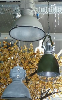 Ceiling Industrielampe, 45cm, taupe/helles olivgrün