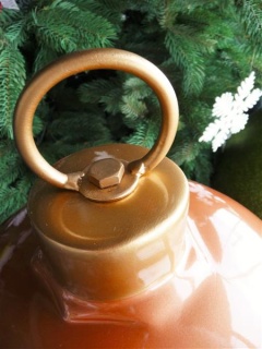 Weihnachtskugel,aus Fiberglas, Ø40cm ,mit Metallhänger,Schwer entflammbar nach A2,Farbe: Hellkupfer glänzend