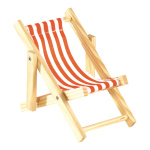 Chaise longue  rayée bois coton Color: blanc/rouge...