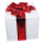 Geschenkpäckchen mit Folienschleife, Styropor Abmessung: 15x15cm Farbe: weiß/rot