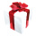 Geschenkpäckchen mit Folienschleife, Styropor     Groesse:30x30cm    Farbe:weiß/rot