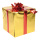 Paquet cadeaux  avec noeud film styrofoam film Color: or/rouge Size: 50x50cm