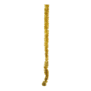Tinselgirlande Folienstärke: 6 PLY     Groesse:Ø 15cm, 300cm    Farbe:gold   Info: SCHWER ENTFLAMMBAR