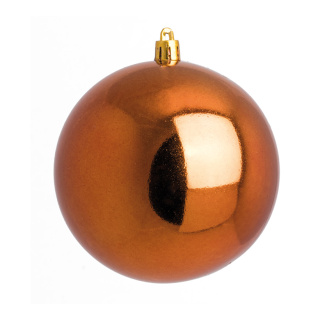 Boule de Noël cuivre  brillant plastique Color: cuivre Size: Ø 14cm