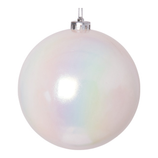 Weihnachtskugel-Kunststoff  Größe:Ø 8cm,  Farbe: perlmutt glänzend