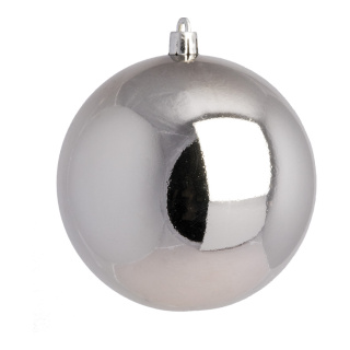 Weihnachtskugel-Kunststoff  Größe:Ø 6cm,  Farbe: silber glänzend