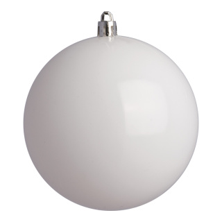 Weihnachtskugel, weiß glänzend  Abmessung: Ø 10cm