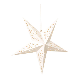 Star foldable  - Material: 5-pointed with hole pattern paper - Color: white - Size: Ø 40cm