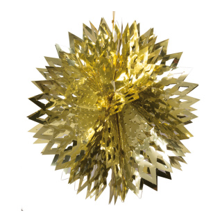Foil ball  - Material: foldable metal foil with hanger - Color: gold - Size: Ø 35cm X 35cm