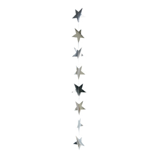 Foil star chain 15-fold - Material: metal foil - Color: silver - Size: ca. Ø 8cm X 200cm