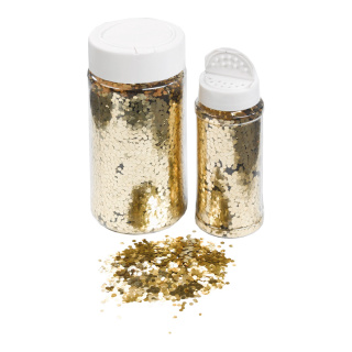 Coarse glitter in shaker can 110g/can - Material: plastic - Color: gold - Size: