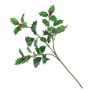 Ilexzweig 3-fach, mit Beeren, Kunststoff Größe:60x20cm,  Farbe: grün/rot