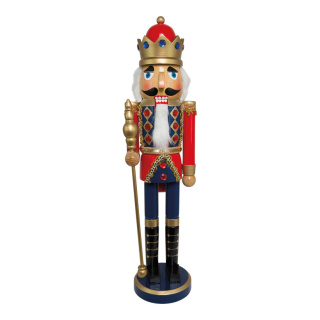 Nutcracker made of wood  - Material: with stick - Color: red/blue - Size:  X 50cm