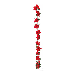 Poinsettia garland 12-fold - Material: artificial silk - Color: red/green - Size:  X 180cm