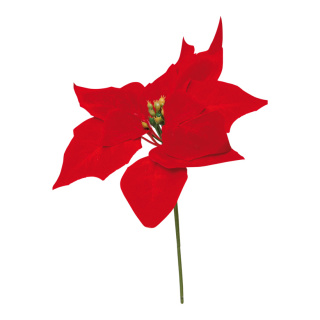 Poinsettia pick  - Material: artificial silk - Color: red/green - Size: Ø 20cm