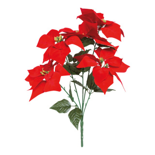 Poinsettiastrauß 5-fach, Kunstseide Größe:Ø 20cm, 50cm,  Farbe: rot/grün