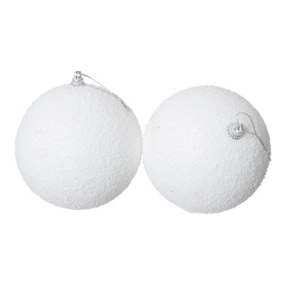Boules de neige 2pcs./blister avec suspension polystyrène Color: blanc Size: Ø 10cm