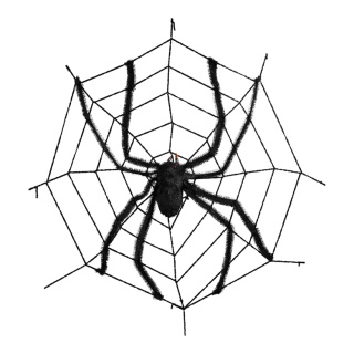 Spiderweb with spider  - Material: plastic synthetic - Color: black - Size: Ø 150cm