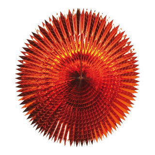 Pointed cut fan  - Material: metal foil - Color: red - Size: Ø 90cm