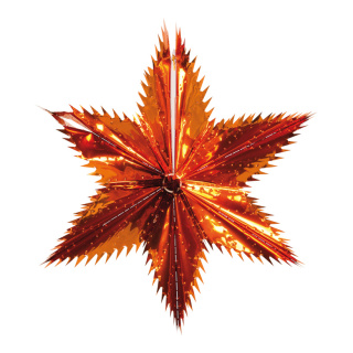 Pointed cut star  - Material: foldable metal foil - Color: copper - Size: Ø 30cm