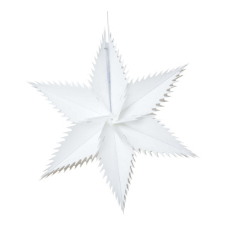 Pointed cut star  - Material: foldable metal foil - Color: white - Size: Ø 30cm