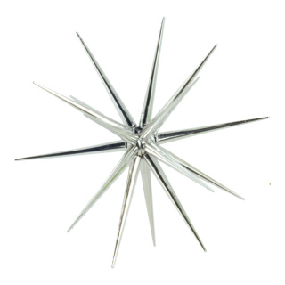 Sputnikstern zum Zusammensetzen, aus Kunststoff, glänzend     Groesse:Ø 21cm    Farbe:silber
