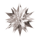 Star,  foldable, metal foil, Size:;Ø 30cm, Color:silver