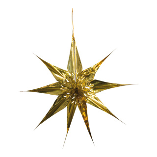 Weihnachtsstern, klassisch Metallfolie, schwer entflammbar     Groesse:Ø 60cm    Farbe:gold   Info: SCHWER ENTFLAMMBAR