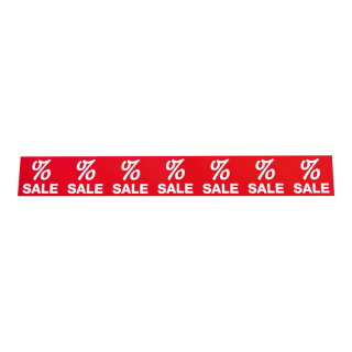 Ankleber »SALE« mit %-Zeichen, selbstklebende Folie     Groesse:99x13cm    Farbe:rot/weiß     #