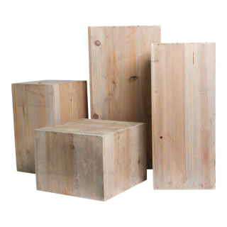 Holzboxen, quaderförmig 4Stck./Satz, ineinander passend     Groesse:40x20cm, 35x15cm, 25x15cm, 15x20cm    Farbe:natur