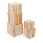 Holzboxen, quadratisch 5Stck./Satz, nestend, quadratisch...