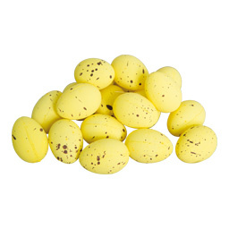 Peewit egg 20pcs./bag, with straw, plastic 3,5x2,5cm Color: yellow