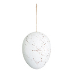 Peewit egg with hanger made of nylon 30x20cm Color: white