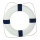 Rettungsring mit Tau Styrofoam mit Baumwolle überzogen     Groesse: Ø 75cm    Farbe: weiß/blau     #