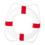 Life buoy with rope,  styrofoam covered with cotton,...