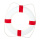 Life buoy with rope styrofoam covered with cotton     Size: Ø 75cm    Color: white/red