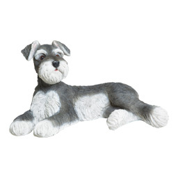 Hund »Schnauzer« Polyresin, für innen und aussen Größe:49x28x28cm Farbe:grau/weiß #