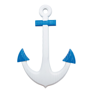 Anchor with hanger one-sided, wood     Size: 60x42cm    Color: blue/white