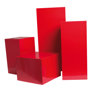 Boxen, 4 Stk./Satz, Größe: 45x20x20cm, 35x15x15cm, Farbe: rot