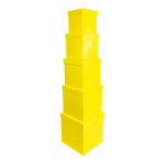Boxes cube 5pcs./set assemblable carton Color: jaune...