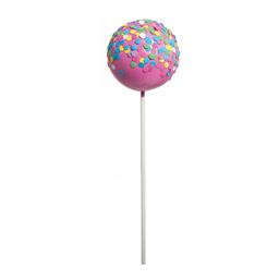 Cake Pops on stick styrofoam     Size: Ø 14cm, 40cm    Color: pink/multicoloured