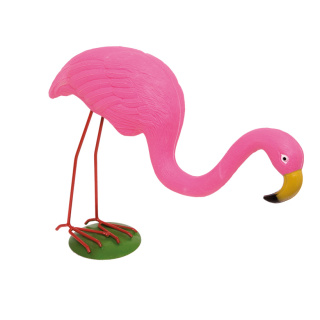 Flamingo Kopf gesenkt, Kunststoff     Groesse: 40x33cm    Farbe: pink