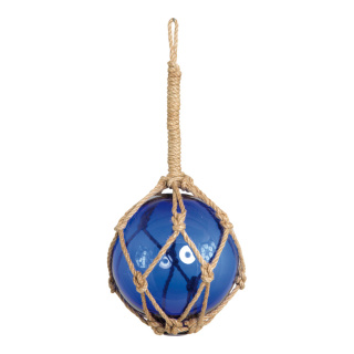 Glass ball with rope  - Material: length incl. cord 36cm - Color: blue - Size: Ø 15cm