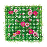 Grasplatte Anemonen,  Größe: 25x25cm, Farbe: grün/pink   