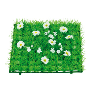 Grasplatte »Gänseblümchen« Kunststoff, Kunstseide     Groesse: 25x25cm    Farbe: grün/weiß