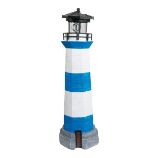 Leuchtturm Kunststoff     Groesse: 42cm    Farbe: blau/weiß