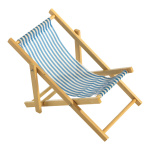 Chaise longue  rayée bois coton Color: blanc/bleu...