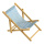 Deck chair striped, wood, cotton     Size: 18x38cm    Color: white/blue