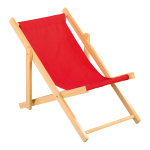 Deck chair  - Material: wood cotton - Color: red - Size:...