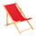 Chaise longue bois avec coton     Taille: 26x18cm    Color: rouge